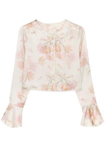 Lyndon floral-print silk-satin top by LOVESHACKFANCY