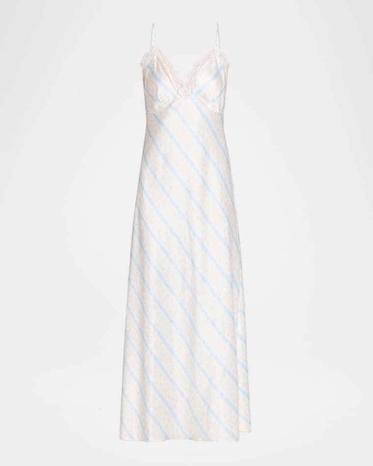 Manuela Floral Satin Slip Dress by LOVESHACKFANCY