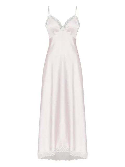Manuela lace-trimmed polka-dot maxi dress by LOVESHACKFANCY