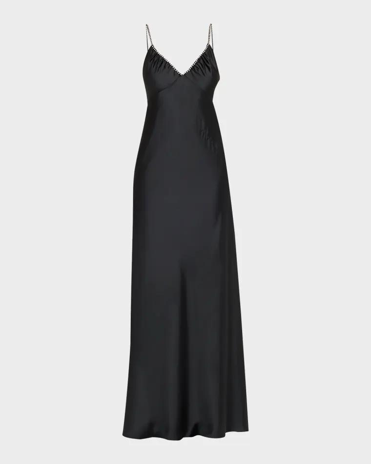 Mystara Satin Maxi Dress by LOVESHACKFANCY