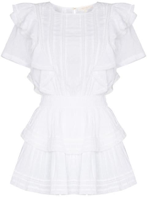 Natasha ruffle-trim minidress by LOVESHACKFANCY
