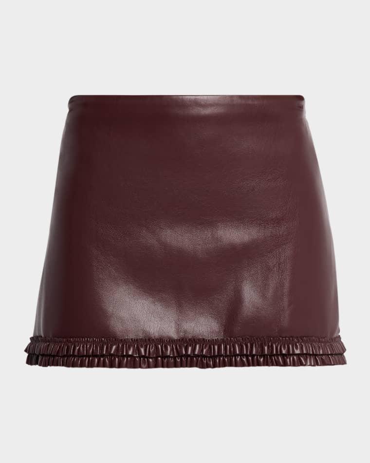Noala Faux Leather Mini Skirt by LOVESHACKFANCY