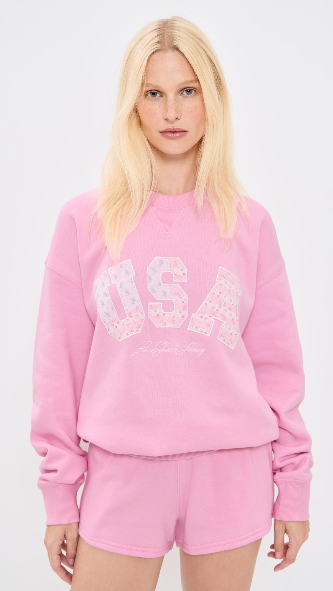 Palo USA Fleece Pullover by LOVESHACKFANCY
