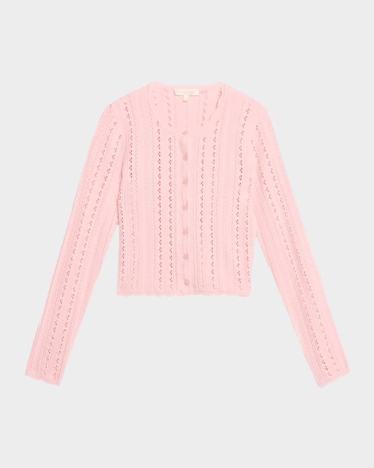Peridot Pointelle Cardigan by LOVESHACKFANCY