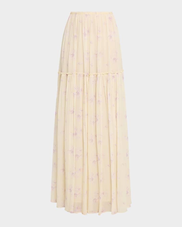 Positano Floral Maxi Skirt by LOVESHACKFANCY