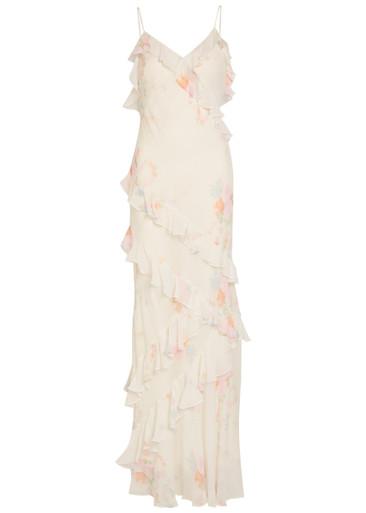 Rialto floral-print chiffon maxi slip dress by LOVESHACKFANCY