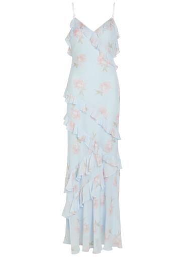 Rialto floral-print ruffled chiffon maxi dress by LOVESHACKFANCY
