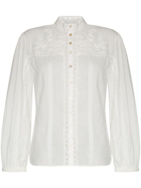 Ronda floral-embroidery blouse by LOVESHACKFANCY