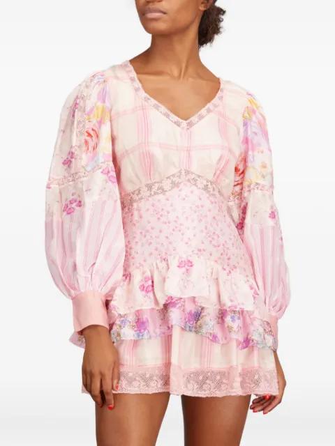 Sienne ruffled mini dress by LOVESHACKFANCY