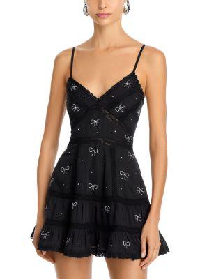 Solbina Embellished Mini Dress by LOVESHACKFANCY