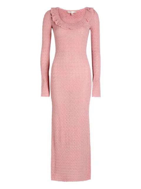 Tawnie ruffled knit maxi dress by LOVESHACKFANCY