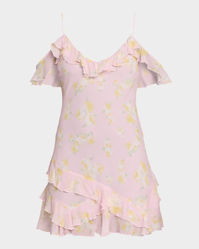 Timara Off-Shoulder Mini Dress by LOVESHACKFANCY