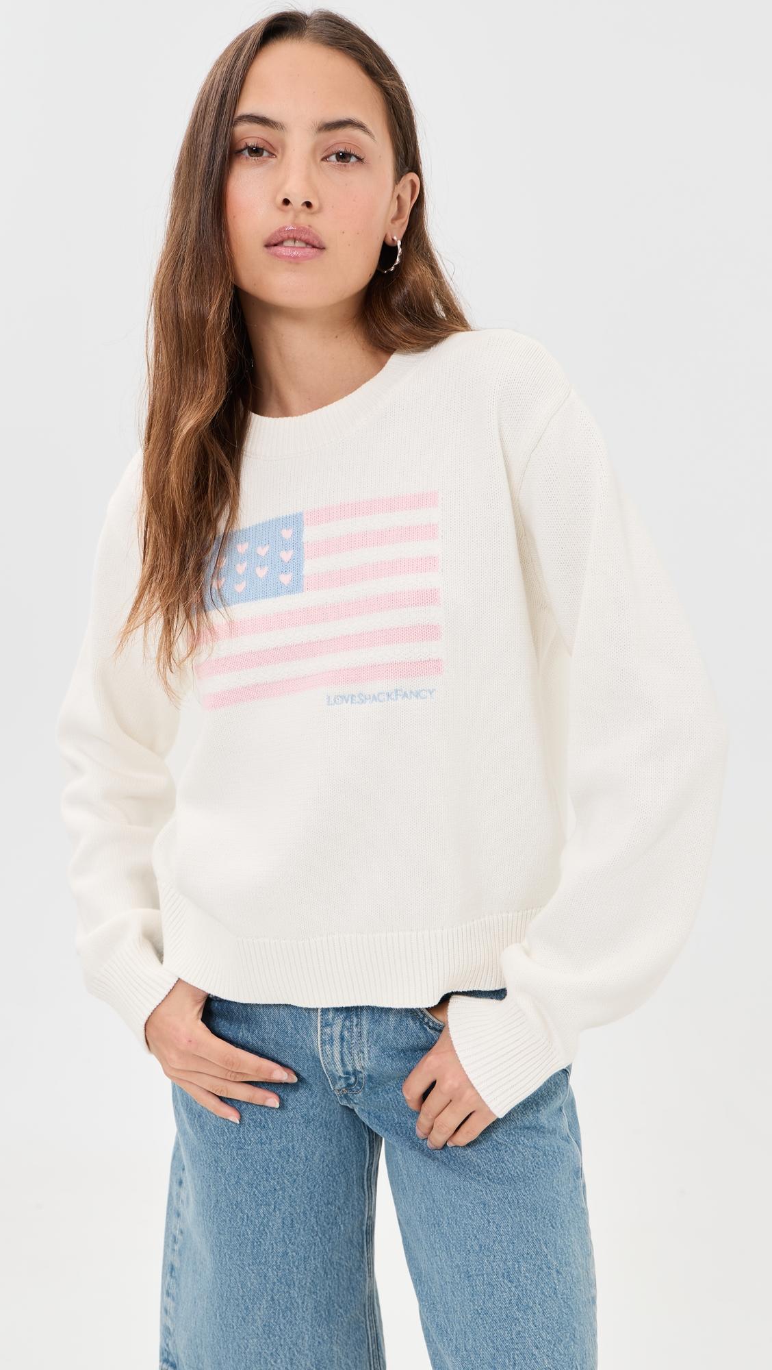 Ty Flag Pullover by LOVESHACKFANCY