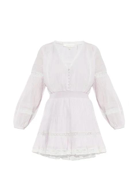 Winfrey lace-detail pleated mini dress by LOVESHACKFANCY