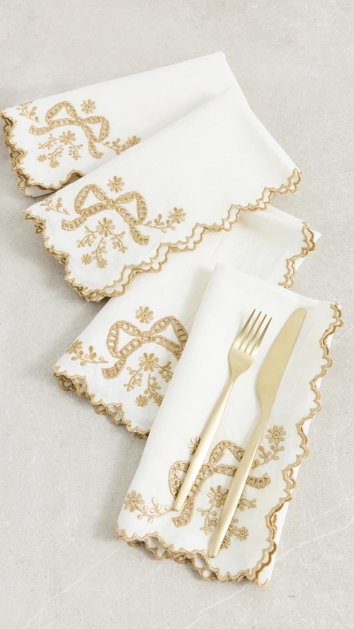 Winter Ribbon Napkins by LOVESHACKFANCY