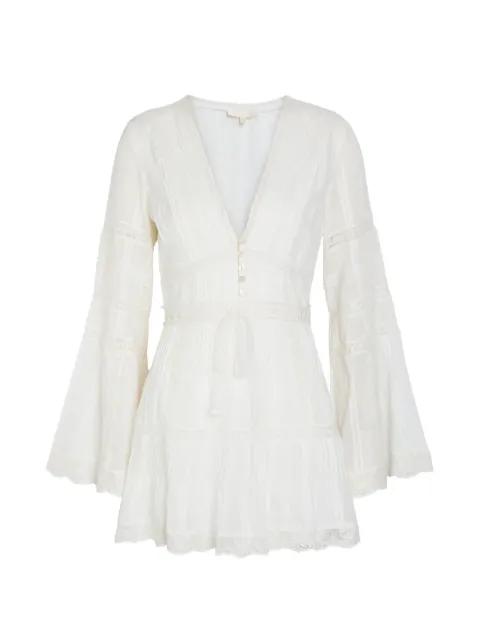 flared-sleeve mini dress by LOVESHACKFANCY