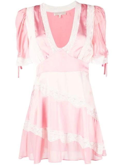 floral-lace detail mini dress by LOVESHACKFANCY