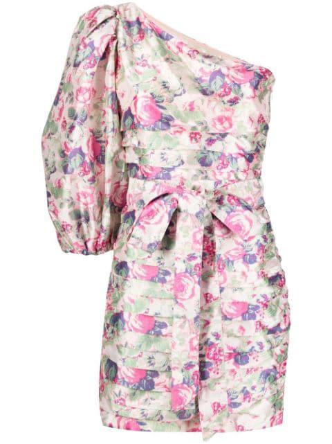 floral-print one-shoulder dress by LOVESHACKFANCY