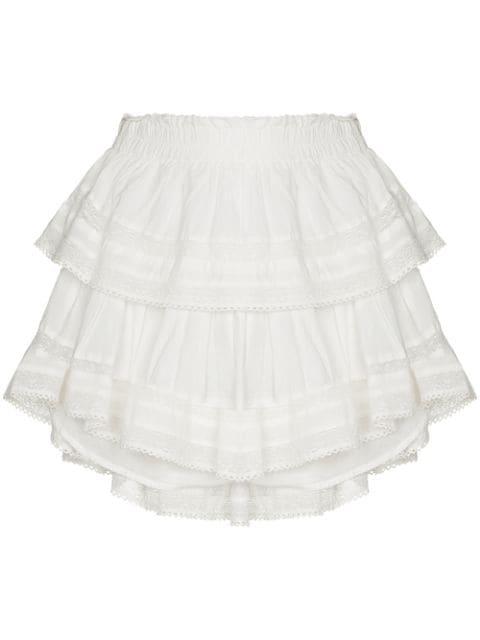 lace-trim cotton miniskirt by LOVESHACKFANCY
