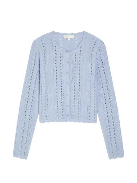 open-work cardigan by LOVESHACKFANCY