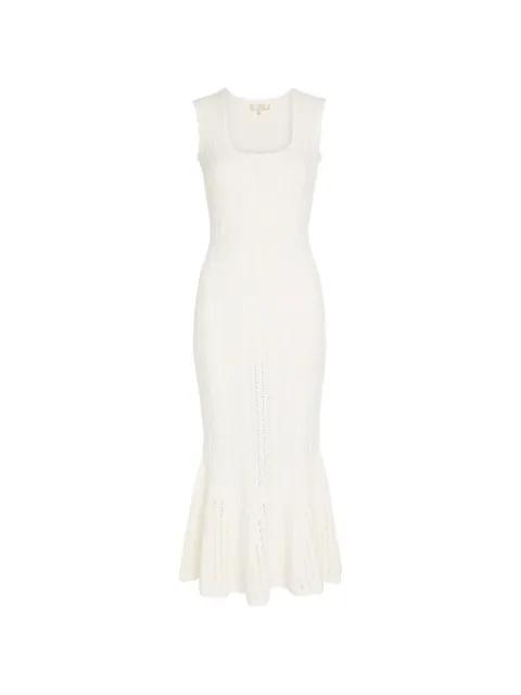 pointelle-knit ruffled midi dress by LOVESHACKFANCY