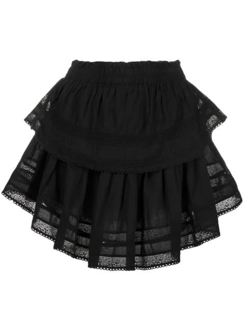 ruffled cotton mini skirt by LOVESHACKFANCY