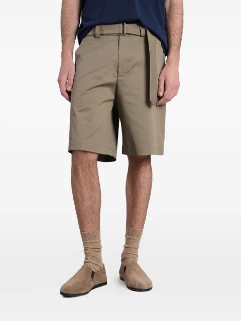 Belted twill shorts by LOW BRAND