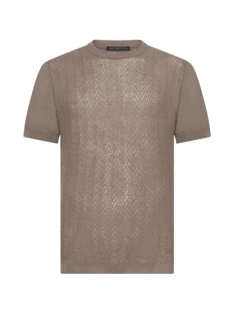 chevron-knit T-shirt by LOW BRAND