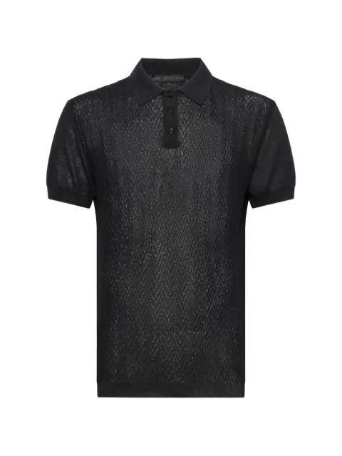 chevron-knit polo shirt by LOW BRAND