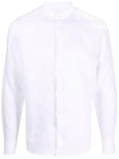 collarless linen shirt by LOW BRAND