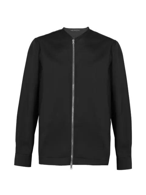 collarless zip-up jacket by LOW BRAND