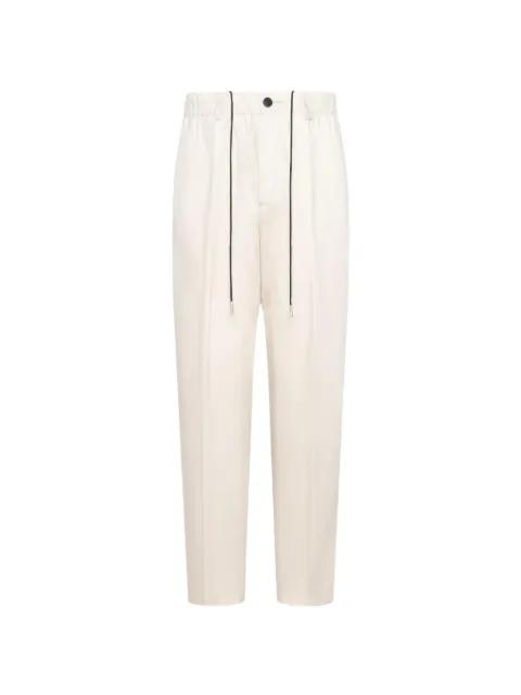 drawstring-waist tapered trousers by LOW BRAND