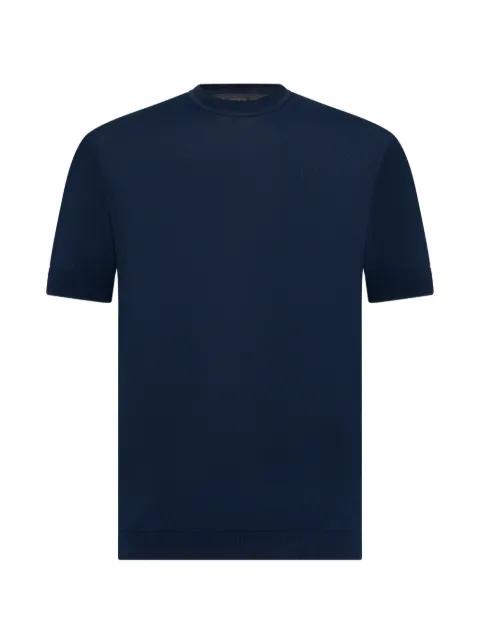 fine-knit ribbed-trim T-shirt by LOW BRAND