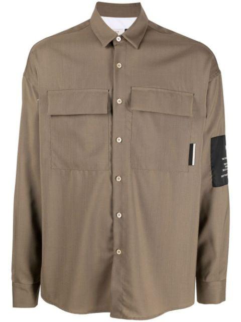 logo-patch sleeve detail shirt by LOW BRAND