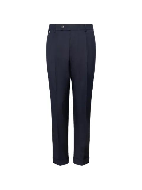 pressed-crease turn-up trousers by LOW BRAND