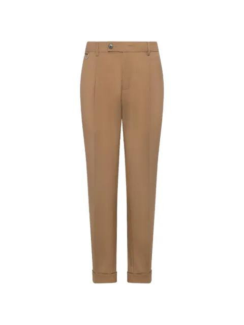 pressed-crease turn-up trousers by LOW BRAND