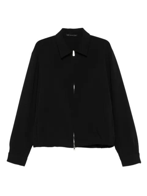 zip-front collared shirt jacket by LOW BRAND