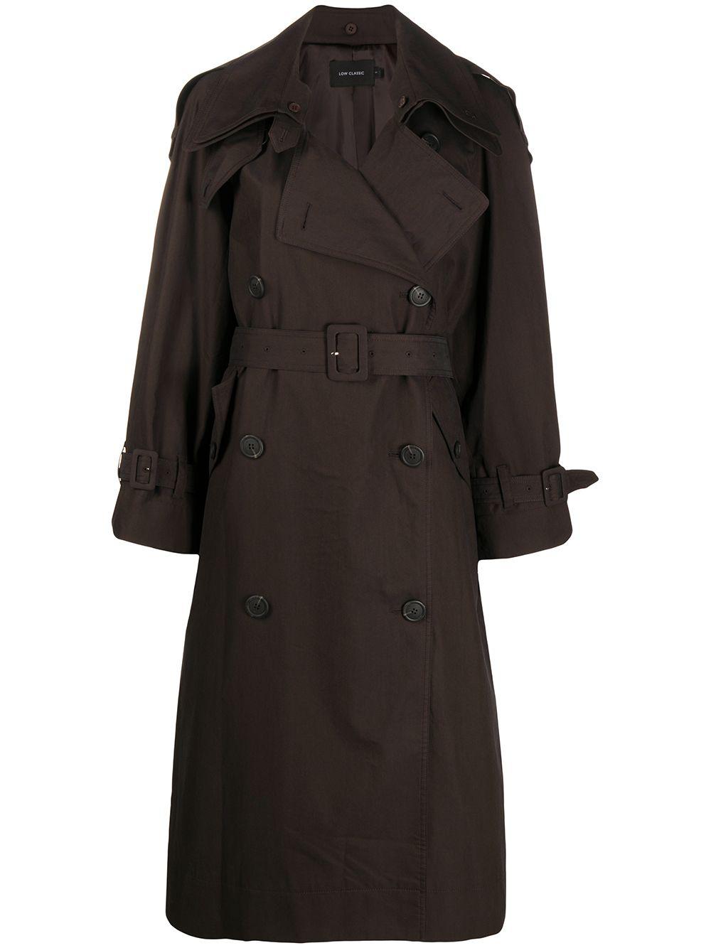belted double-breasted trench coat by LOW CLASSIC