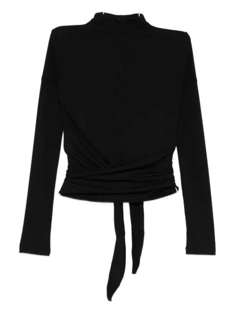 button tie-waist blouse by LOW CLASSIC