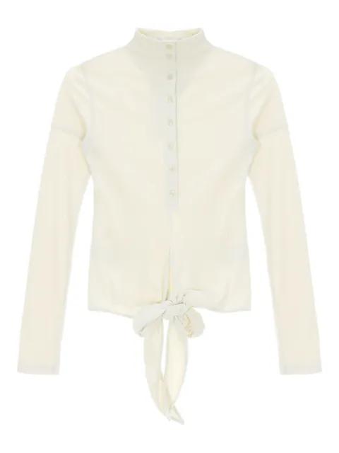 buttoned knot-detail t-shirt by LOW CLASSIC