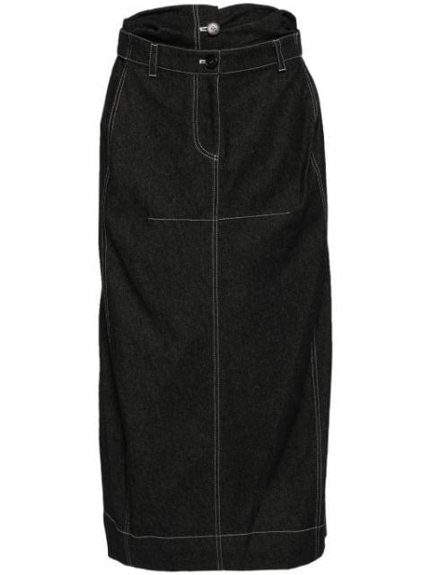 double waist maxi denim skirt by LOW CLASSIC
