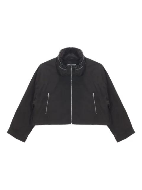 drawstring-neck zip jacket by LOW CLASSIC