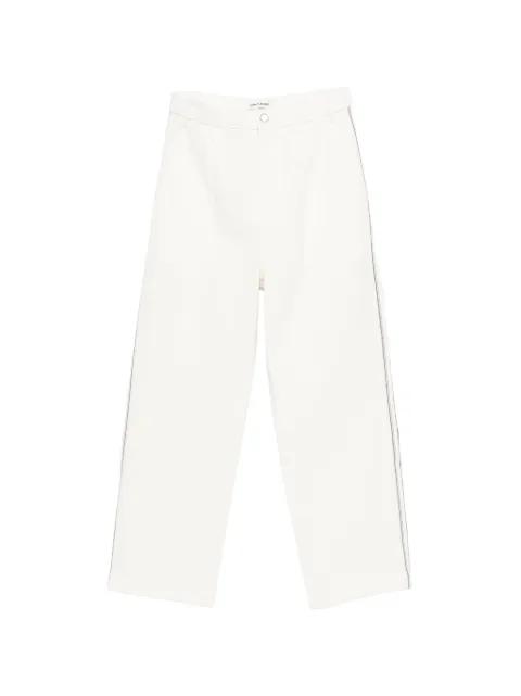 drawstring stripe-detail trousers by LOW CLASSIC