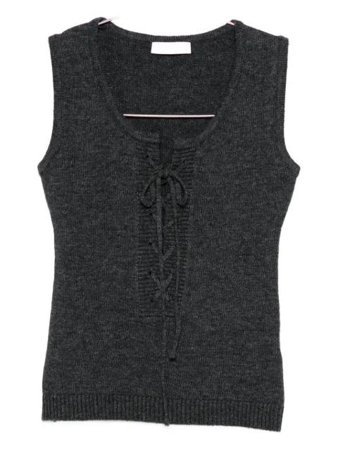 lace-up top by LOW CLASSIC