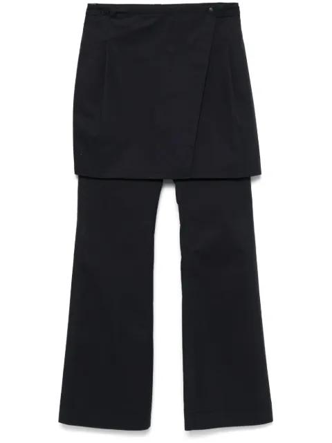 layered wrap trousers by LOW CLASSIC
