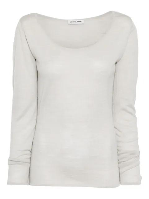 neck knitted top by LOW CLASSIC