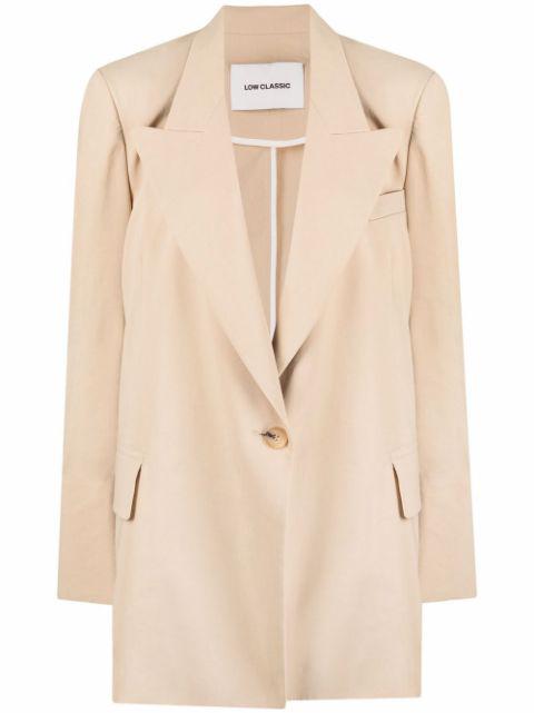 peak lapels single-breasted blazer by LOW CLASSIC