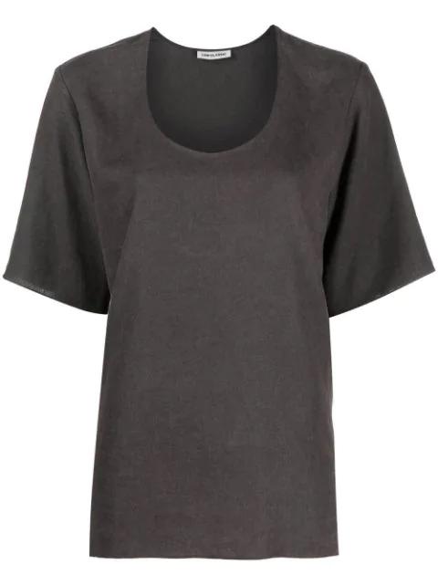 scoop-neck short-sleeve T-shirt by LOW CLASSIC