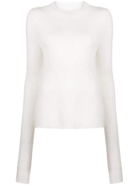 semi-sheer fine-knit jumper by LOW CLASSIC