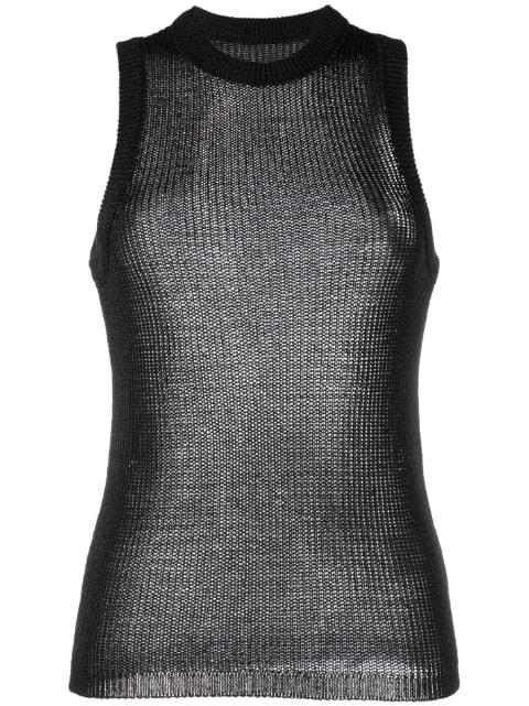 semi-sheer sleeveless top by LOW CLASSIC